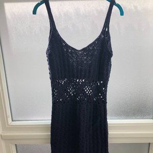 Sexy Knit Crochet wool Dress , under knee length Dress